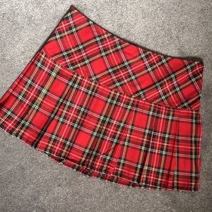 Tripp Red Plaid Pleated Skirt